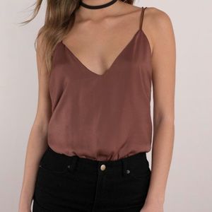 SATIN AROUND MARSALA BODYSUIT